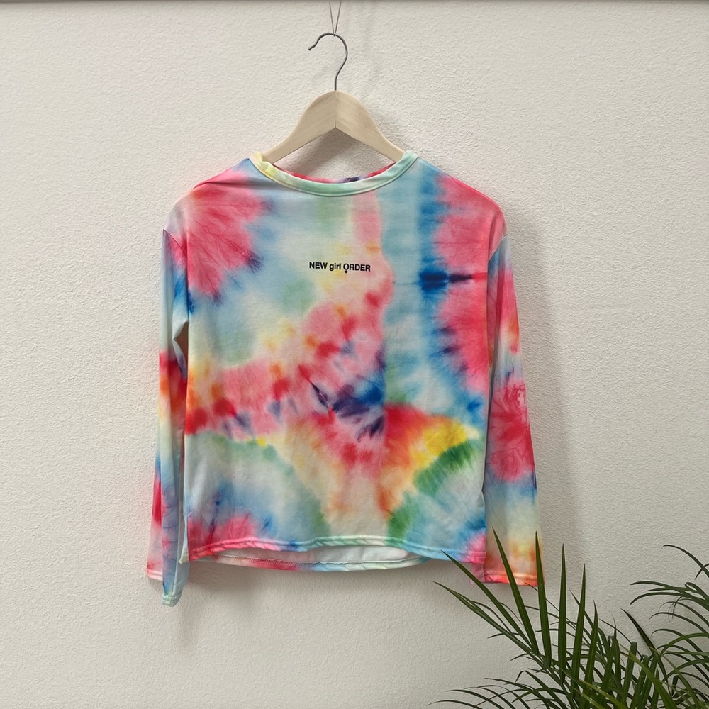 New Girl Order Petite Tie Dye Long Sleeve Top